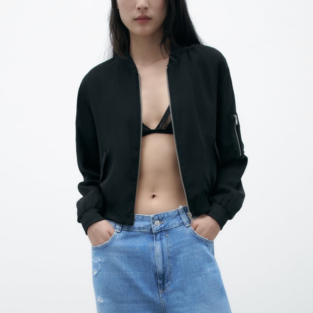 Zara crop bomber jacket